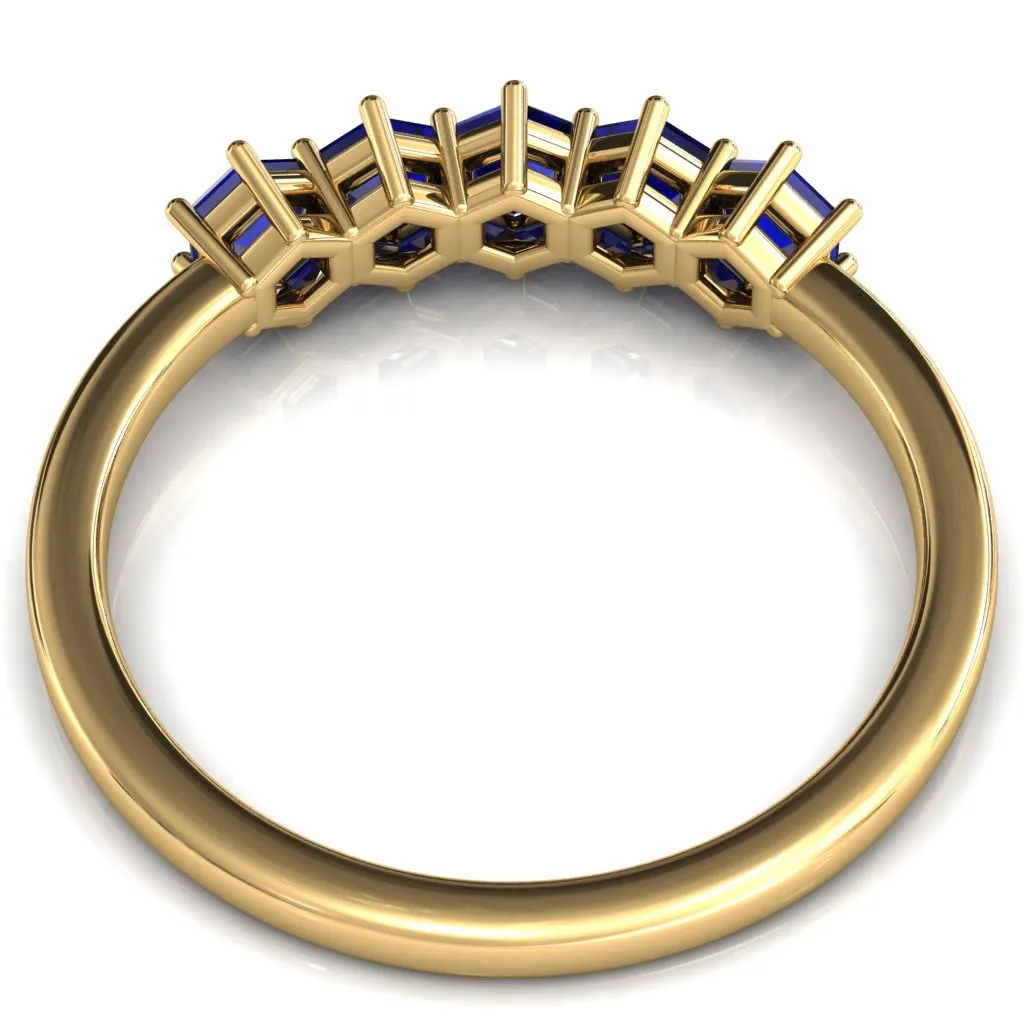 5-Stone 5mm Hexagon Wedding Band