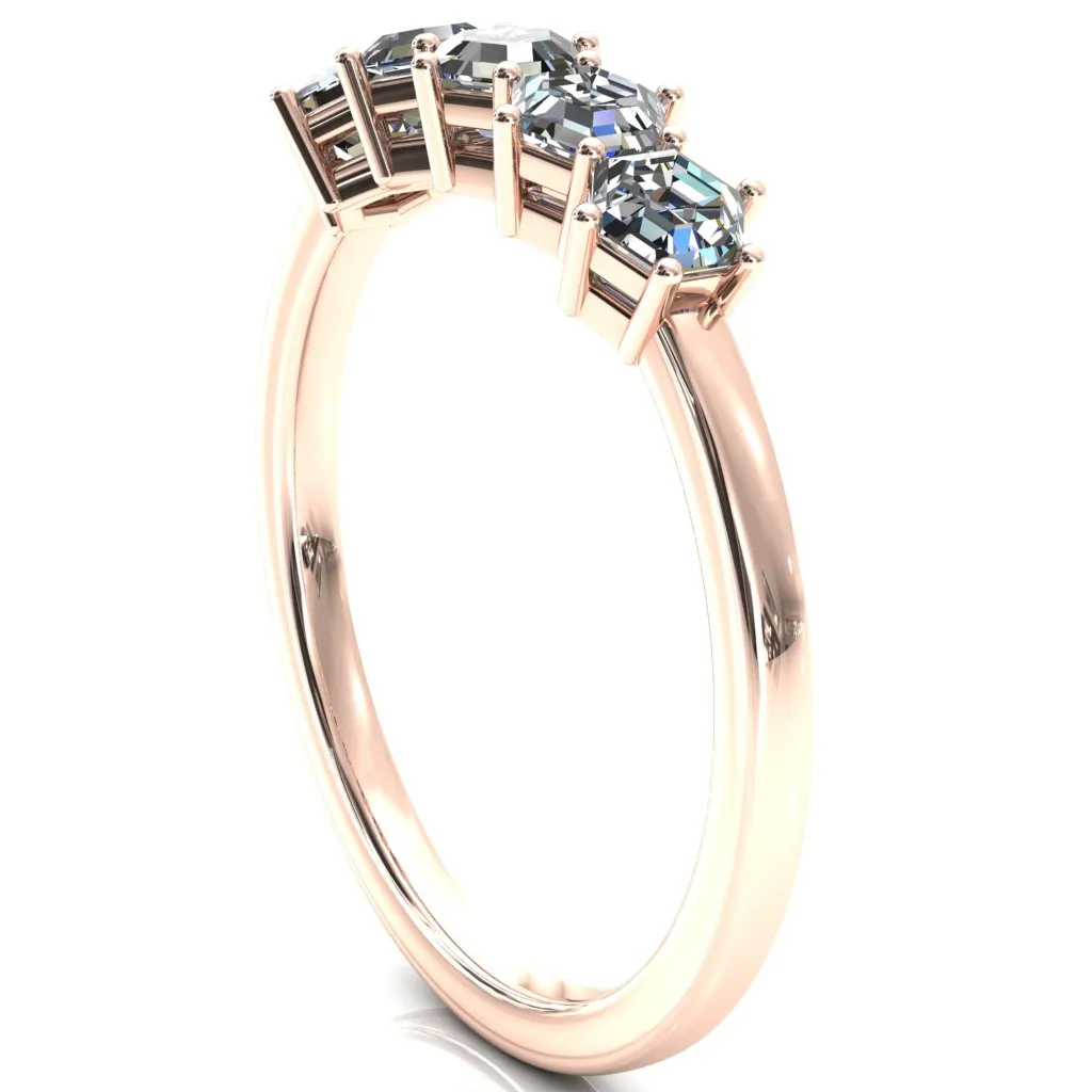 5-Stone 5mm Hexagon Wedding Band