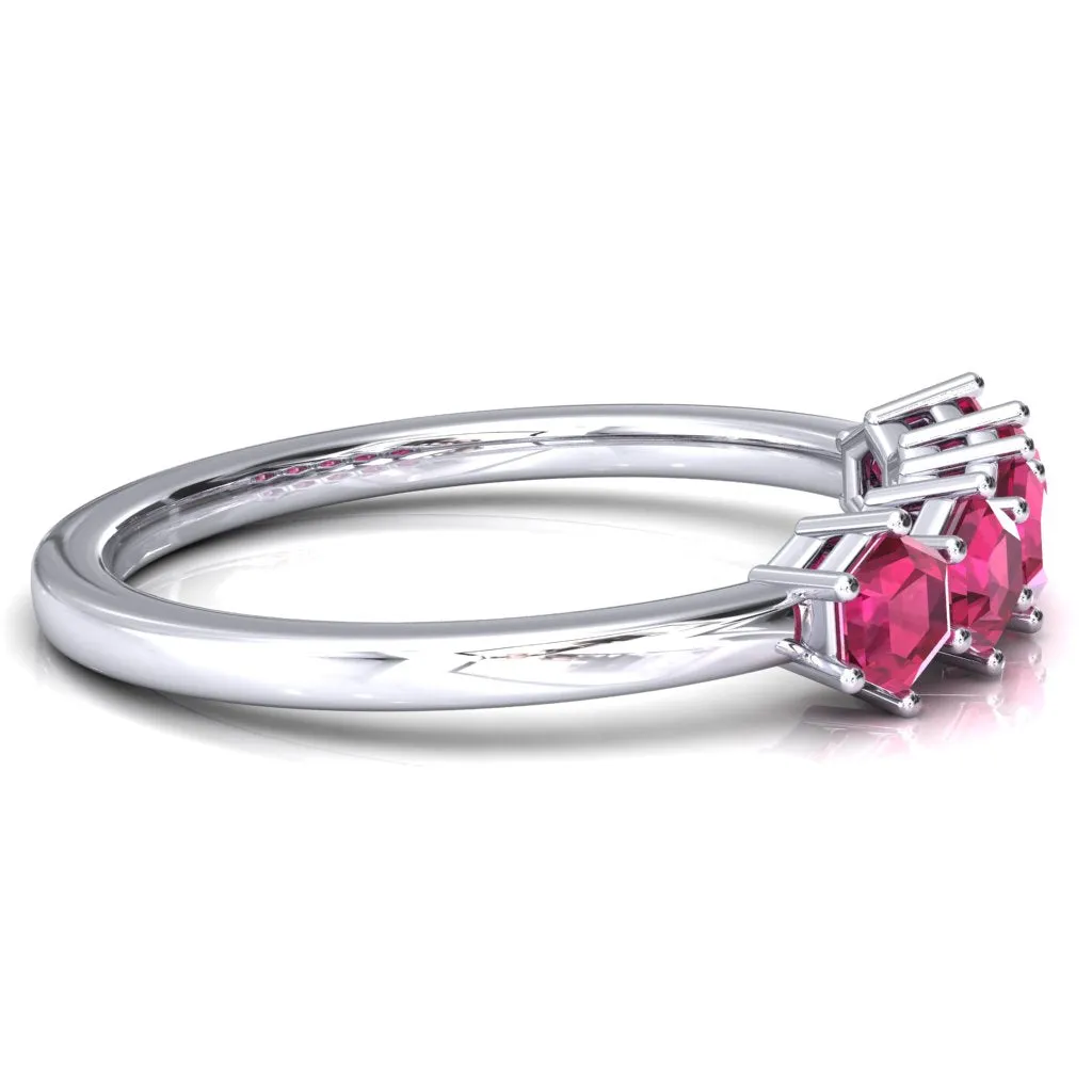 5-Stone 5mm Hexagon Wedding Band