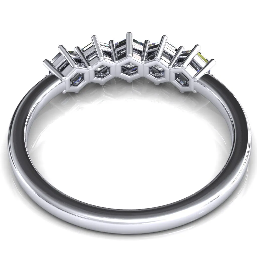 5-Stone 5mm Hexagon Wedding Band