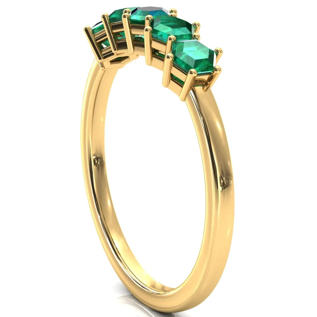 5-Stone 5mm Hexagon Wedding Band