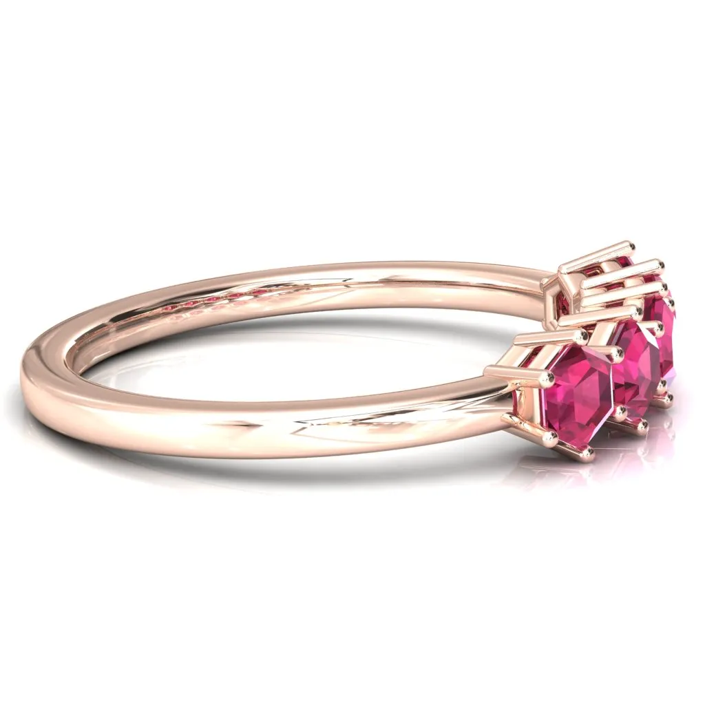 5-Stone 5mm Hexagon Wedding Band