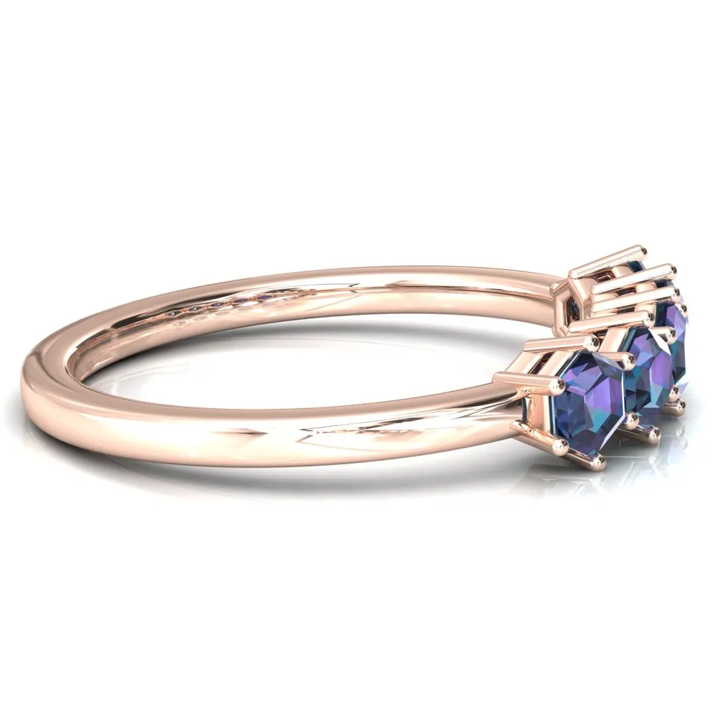 5-Stone 5mm Hexagon Wedding Band