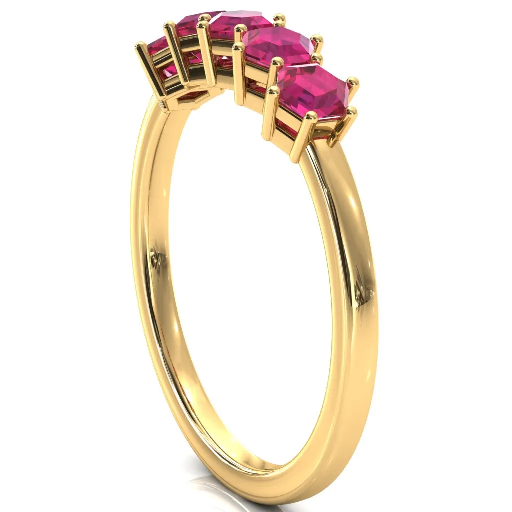 5-Stone 5mm Hexagon Wedding Band