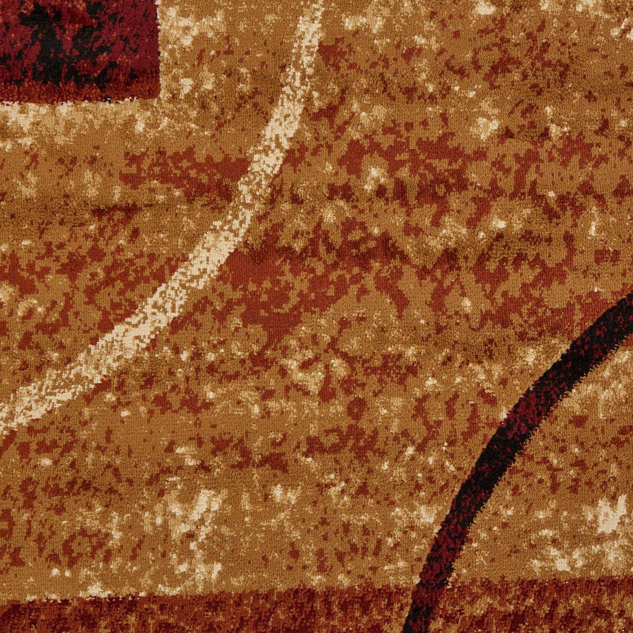 5' X 7' Red and Brown Geometric Area Rug