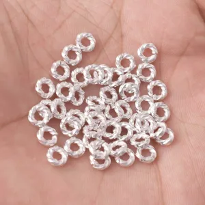 6mm - Silver Plated Open Twisted Wire Jump Rings