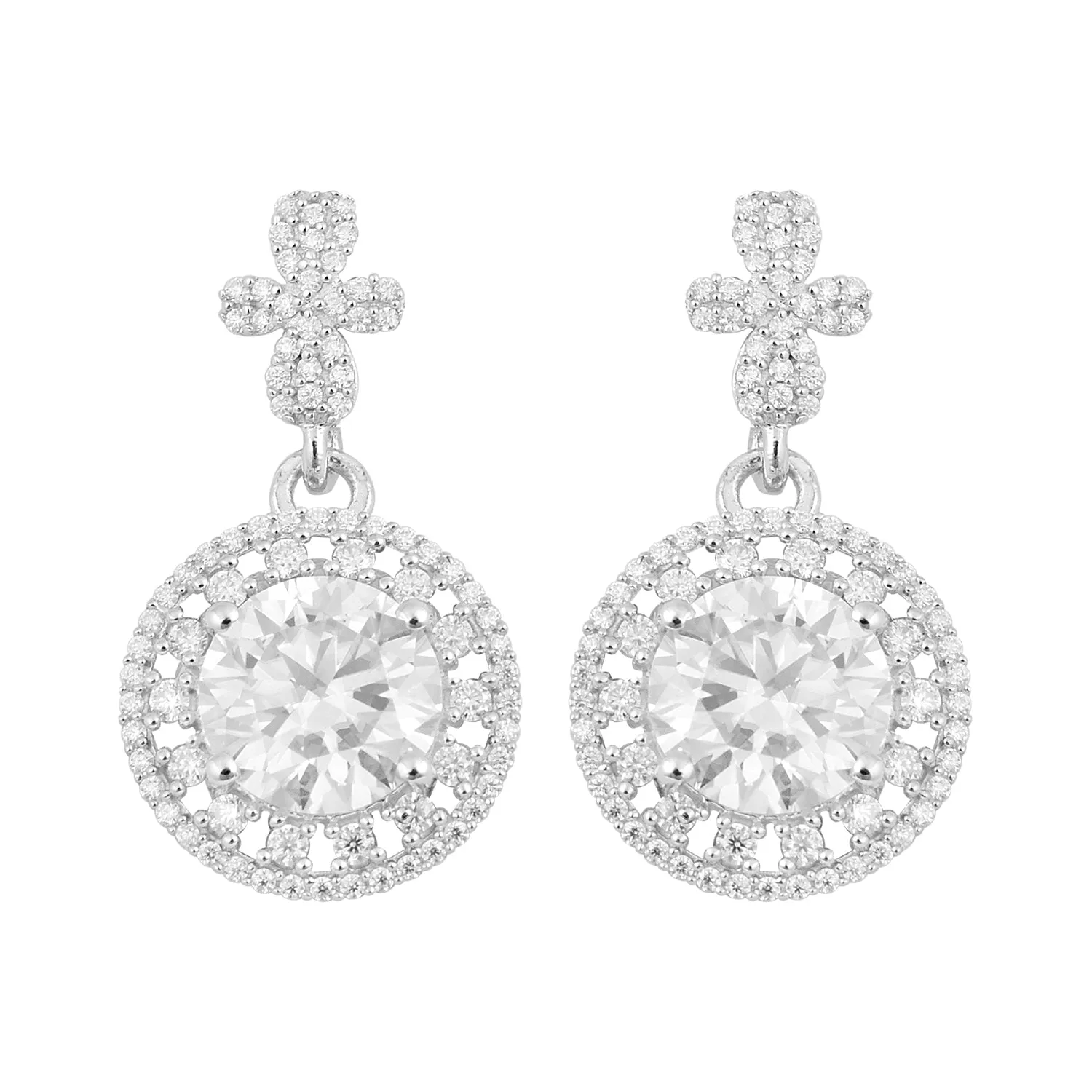 7.70Ctw Round Moissanite 925 Sterling Silver Elegant Bridal Dangle Earrings