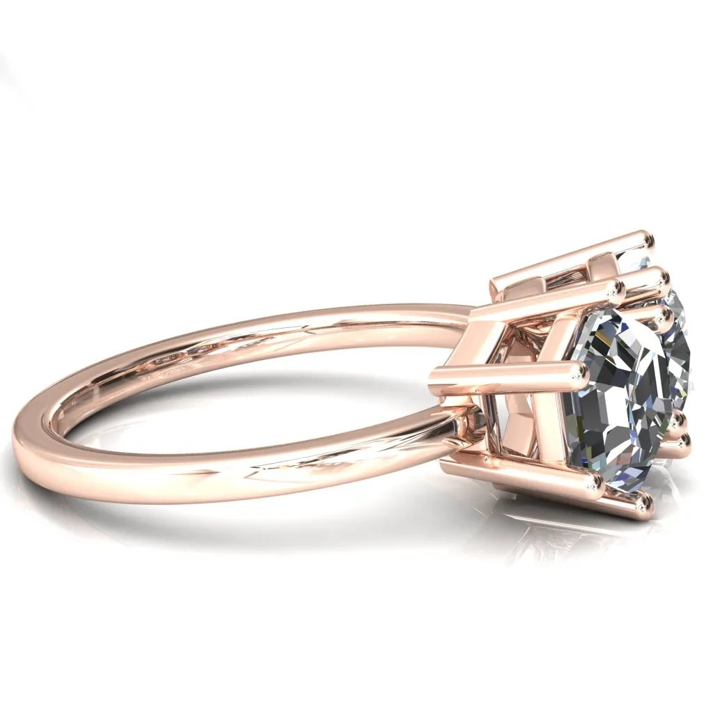 7mm Cushion & 7mm Hexagon Two-Stone Center Toi Et Moi Ring