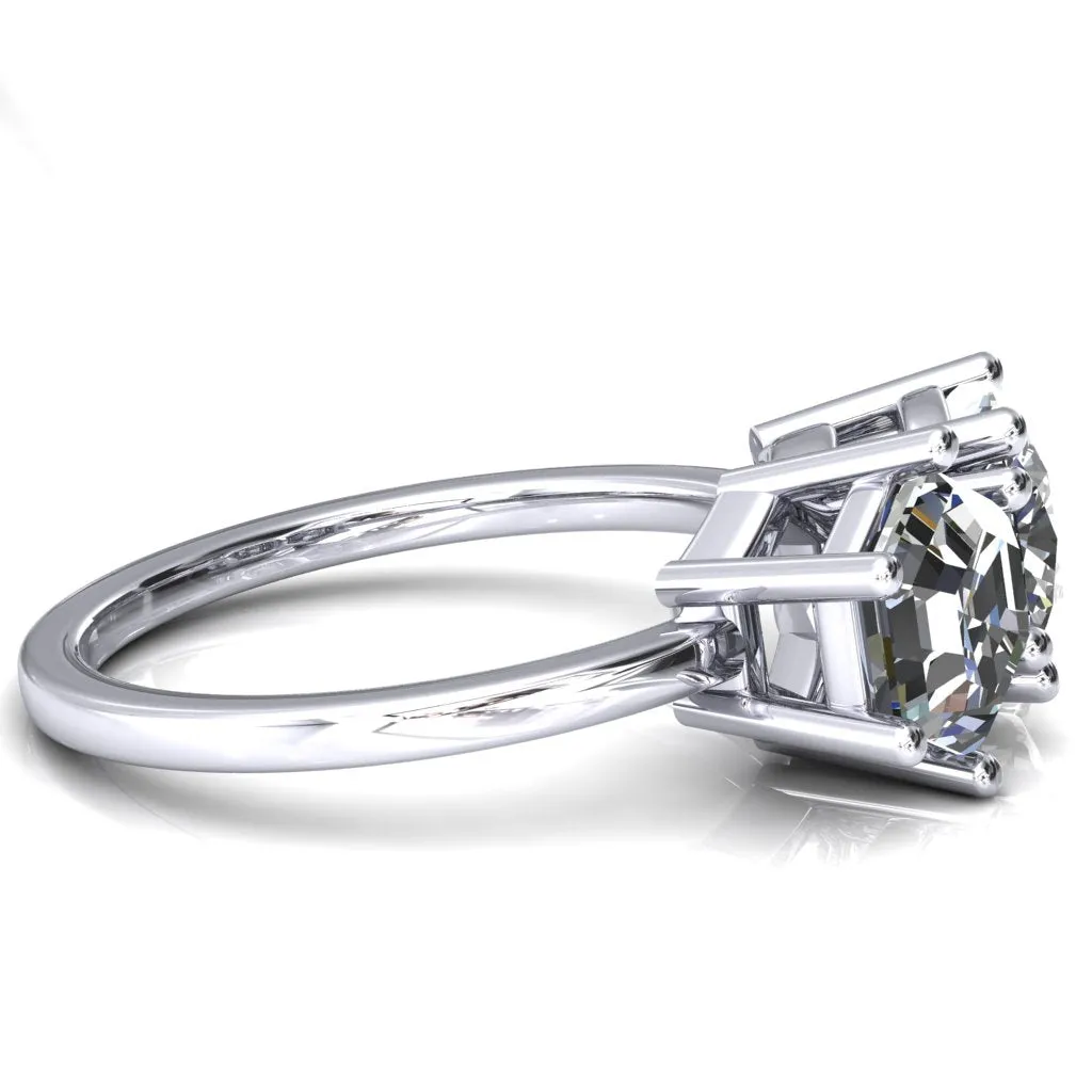 7mm Cushion & 7mm Hexagon Two-Stone Center Toi Et Moi Ring
