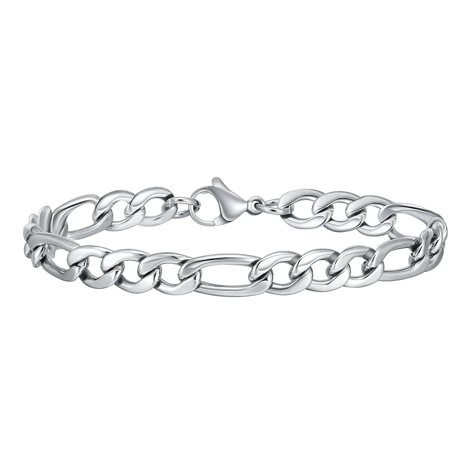 7mm/9mm Figaro Chain Bracelets for Men Male