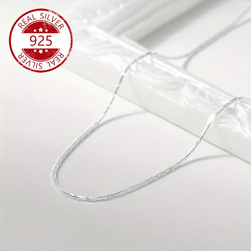 925 Silvery Low Allergy Pendant Thin Chain Necklace