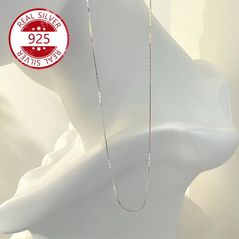 925 Silvery Low Allergy Pendant Thin Chain Necklace
