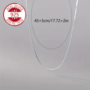 925 Silvery Low Allergy Pendant Thin Chain Necklace