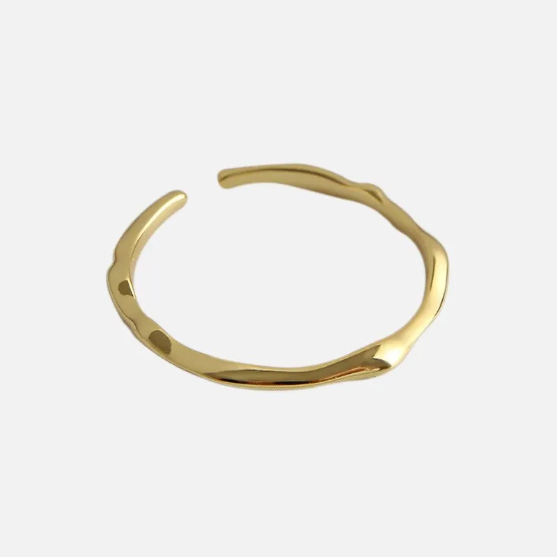 925 Sterling Silver and Gold Plated Open Ring