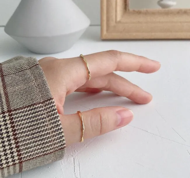 925 Sterling Silver and Gold Plated Open Ring