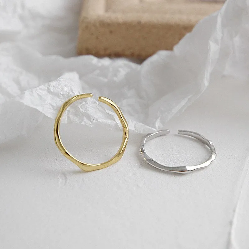 925 Sterling Silver and Gold Plated Open Ring