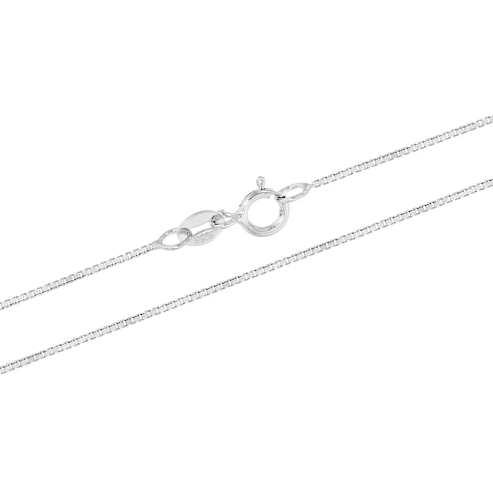 925 Sterling Silver Classic 1mm Box Chain 12"