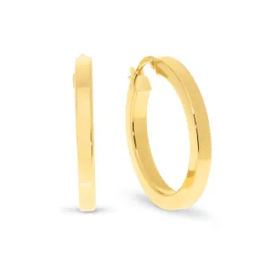 9ct Yellow Gold Square Tube Hoops 20mm GEAR060