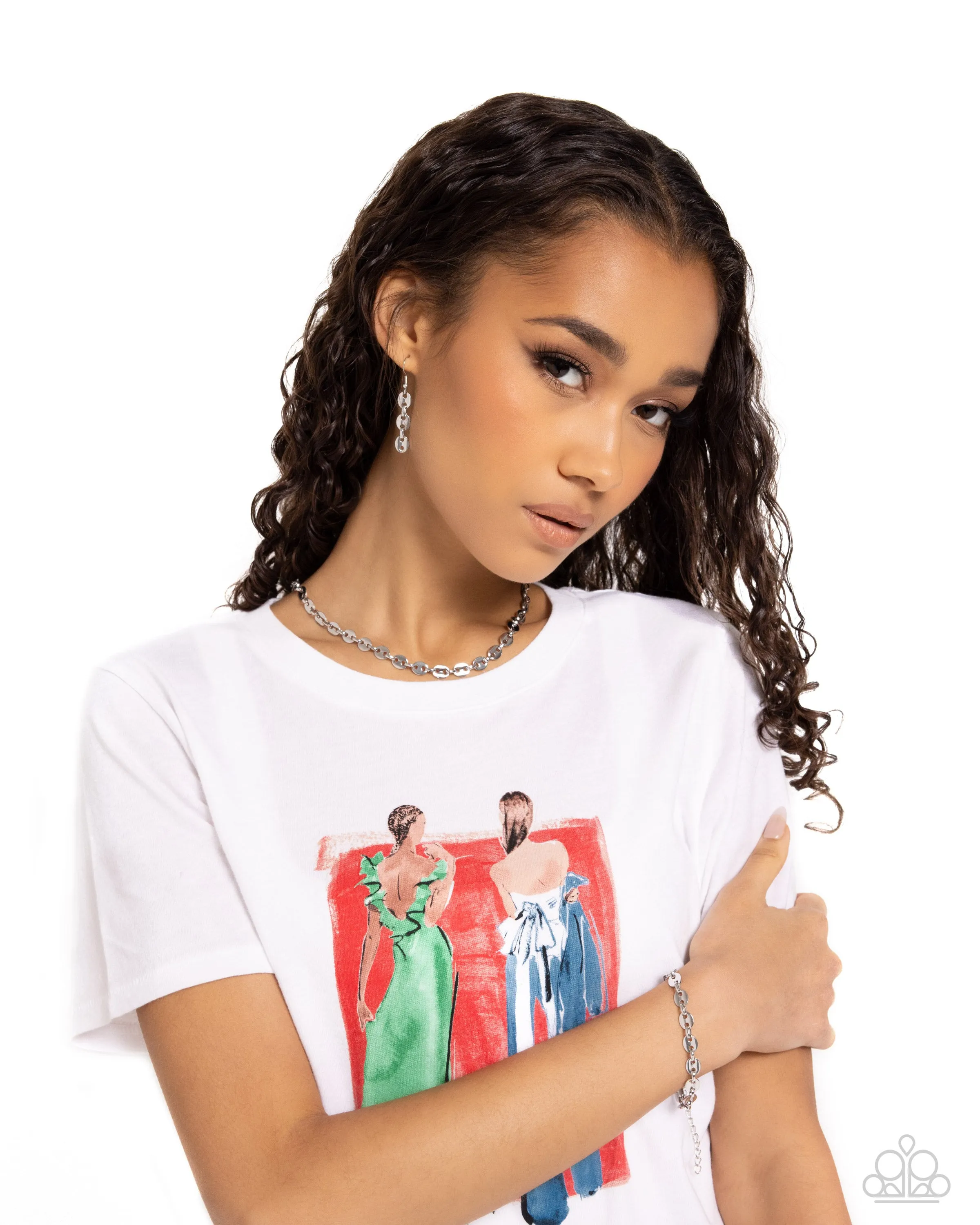Abstract Advocate - Silver - Chain Paparazzi Choker Necklace
