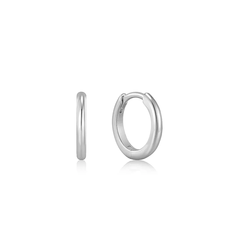 Ania Haie Silver Smooth Mini Huggie Hoop Earrings
