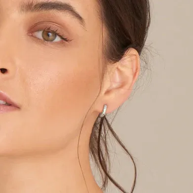 Ania Haie Sterling Silver Plain Twisted Huggie Hoop Earrings
