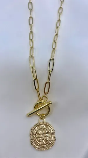 Antique Coin Toggle Necklace