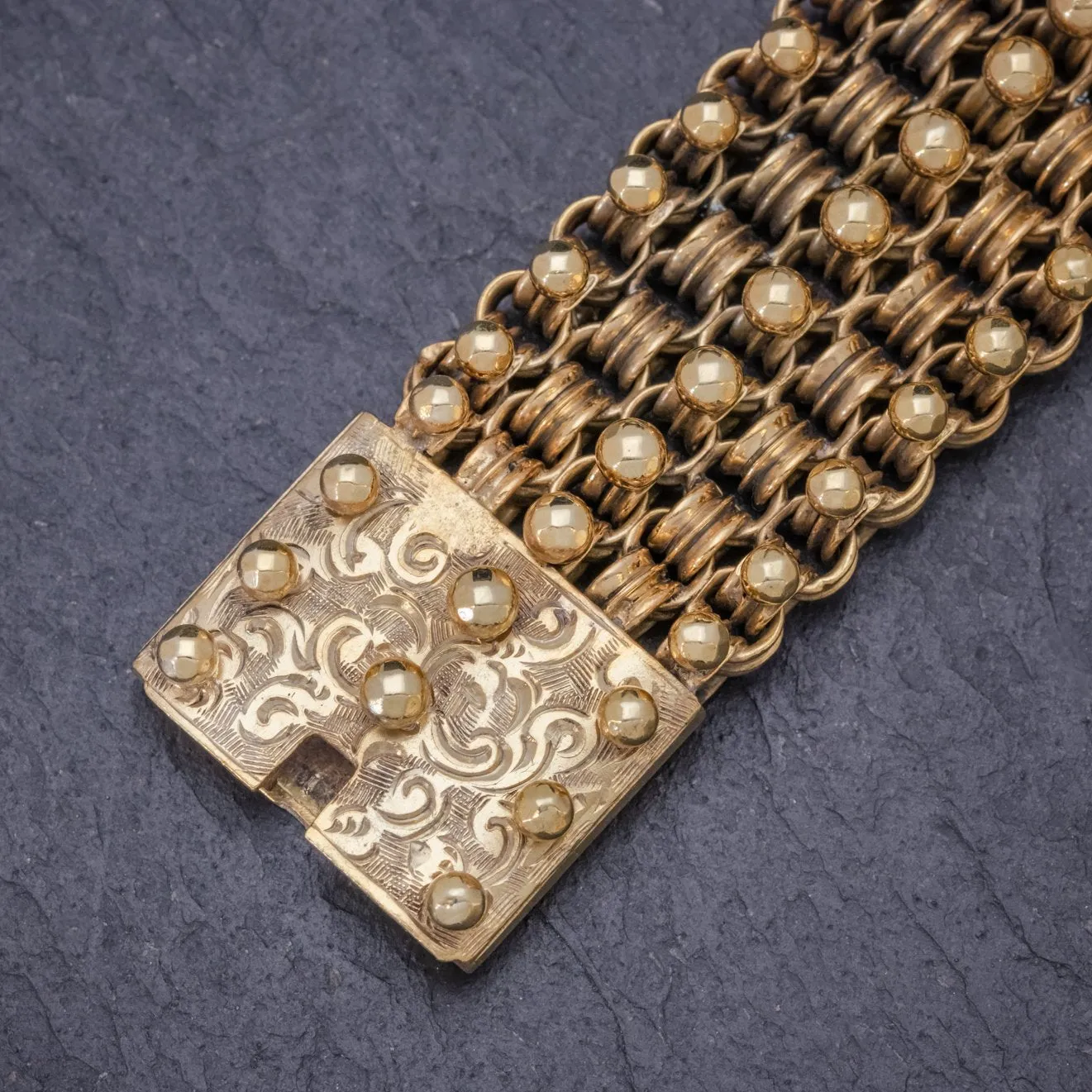 Antique Victorian Bracelet 18Ct Gold On Silver Circa 1880