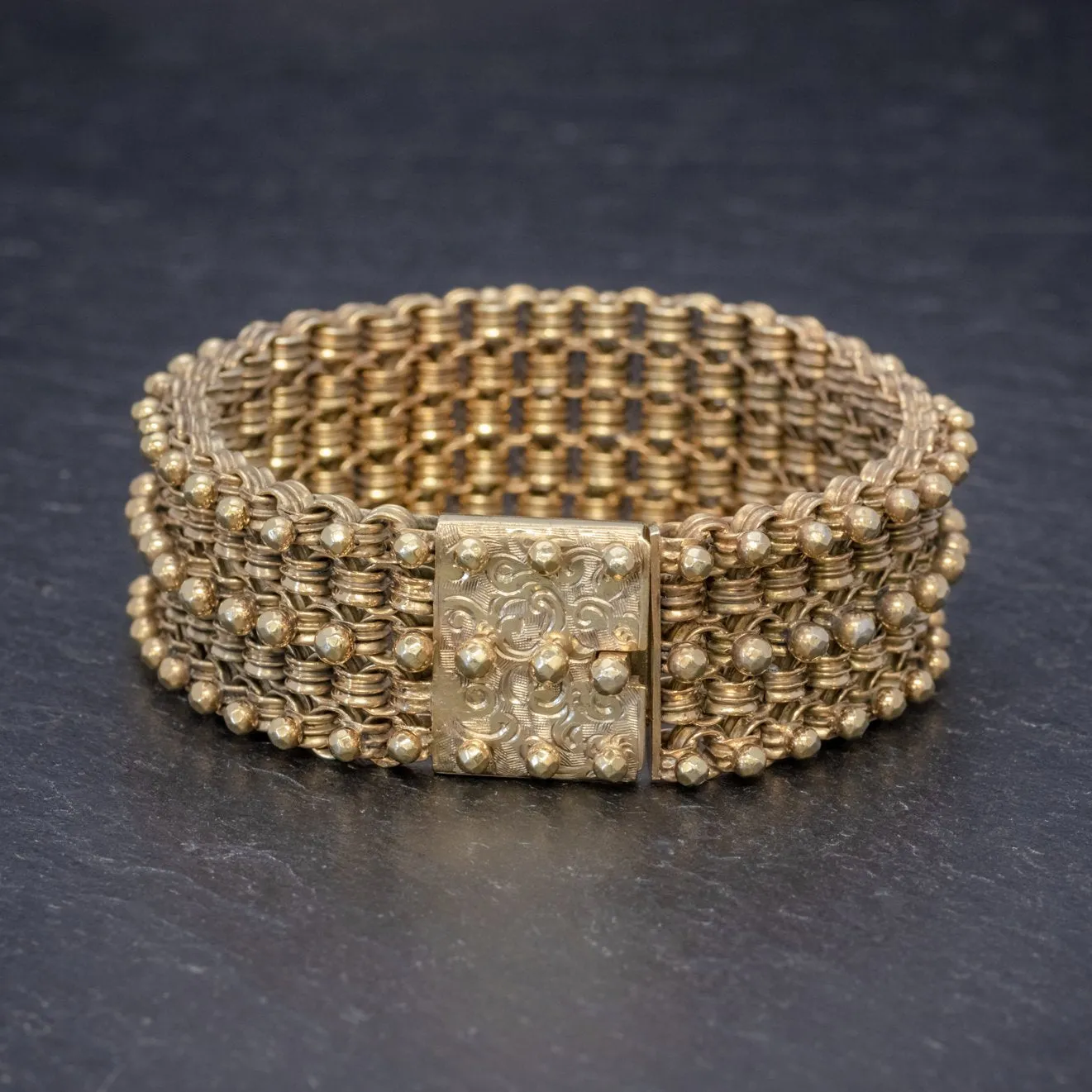 Antique Victorian Bracelet 18Ct Gold On Silver Circa 1880
