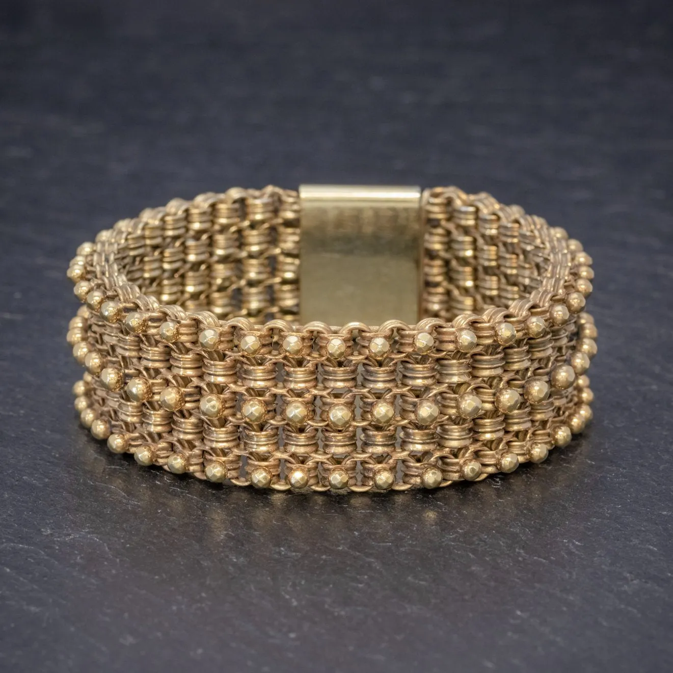 Antique Victorian Bracelet 18Ct Gold On Silver Circa 1880