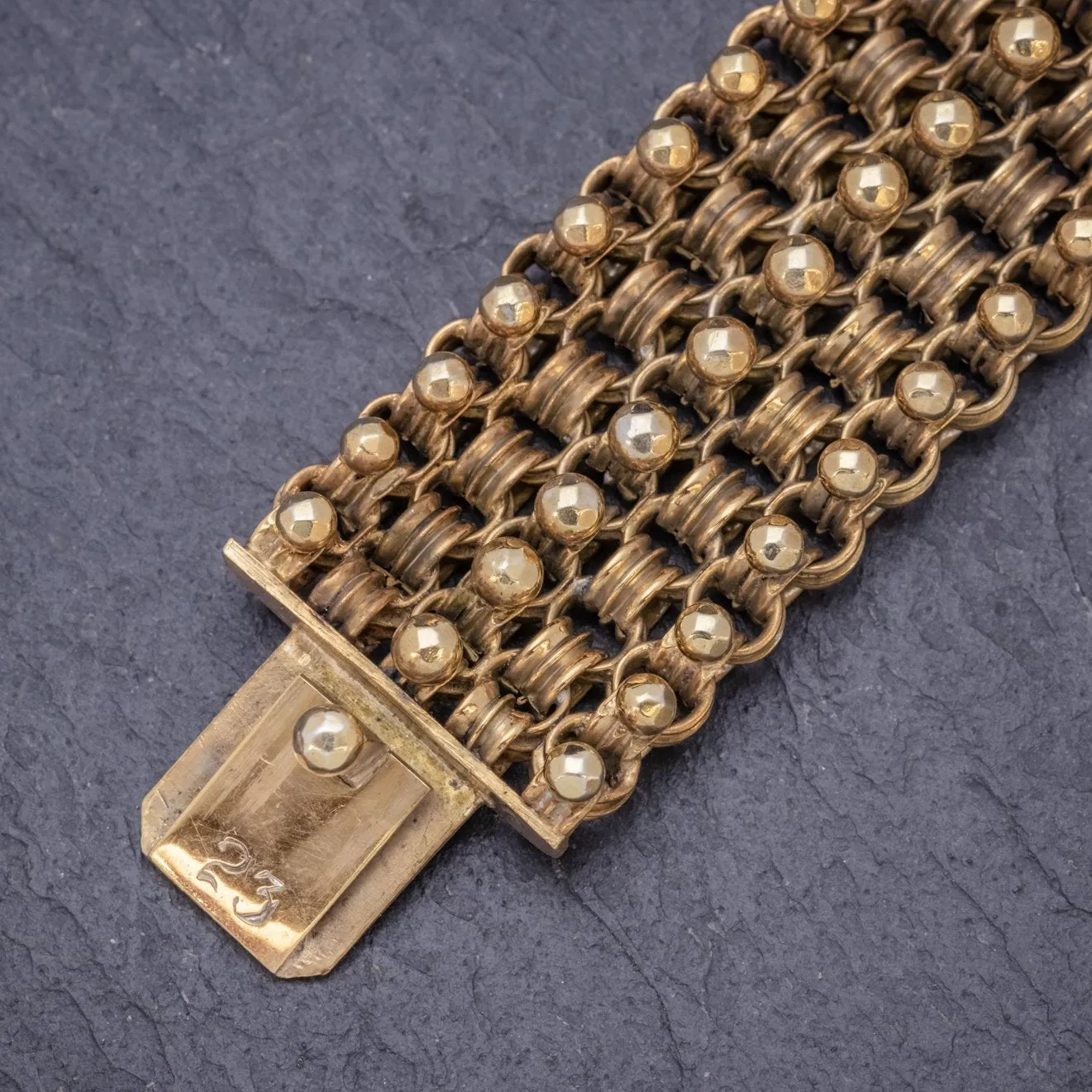 Antique Victorian Bracelet 18Ct Gold On Silver Circa 1880