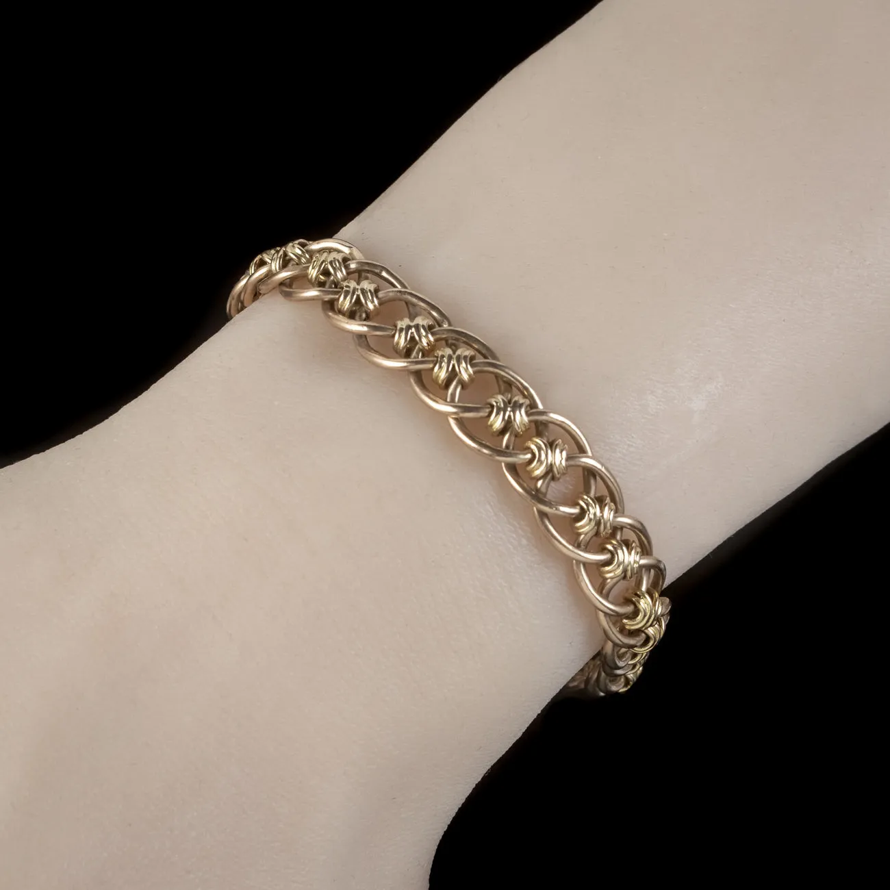 Antique Victorian Curb Bracelet 15ct Gold Heart Padlock