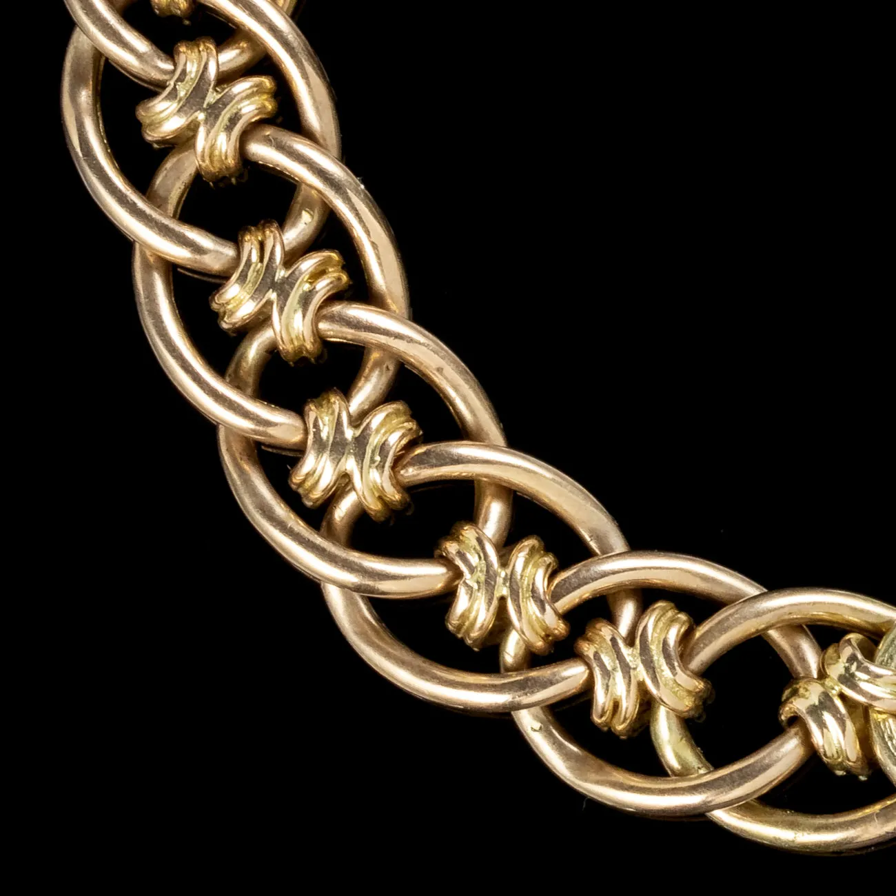 Antique Victorian Curb Bracelet 15ct Gold Heart Padlock