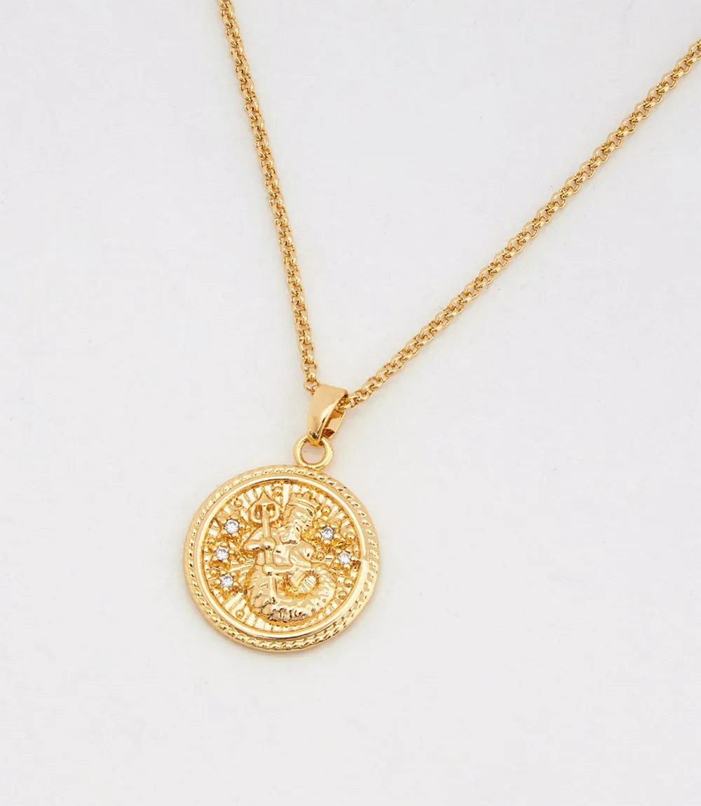 Aquarius Coin Necklace