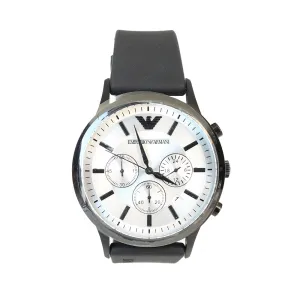 Armani Men's Watch Chronograph Matt-Finished Case With White Dial & Sub-Dial