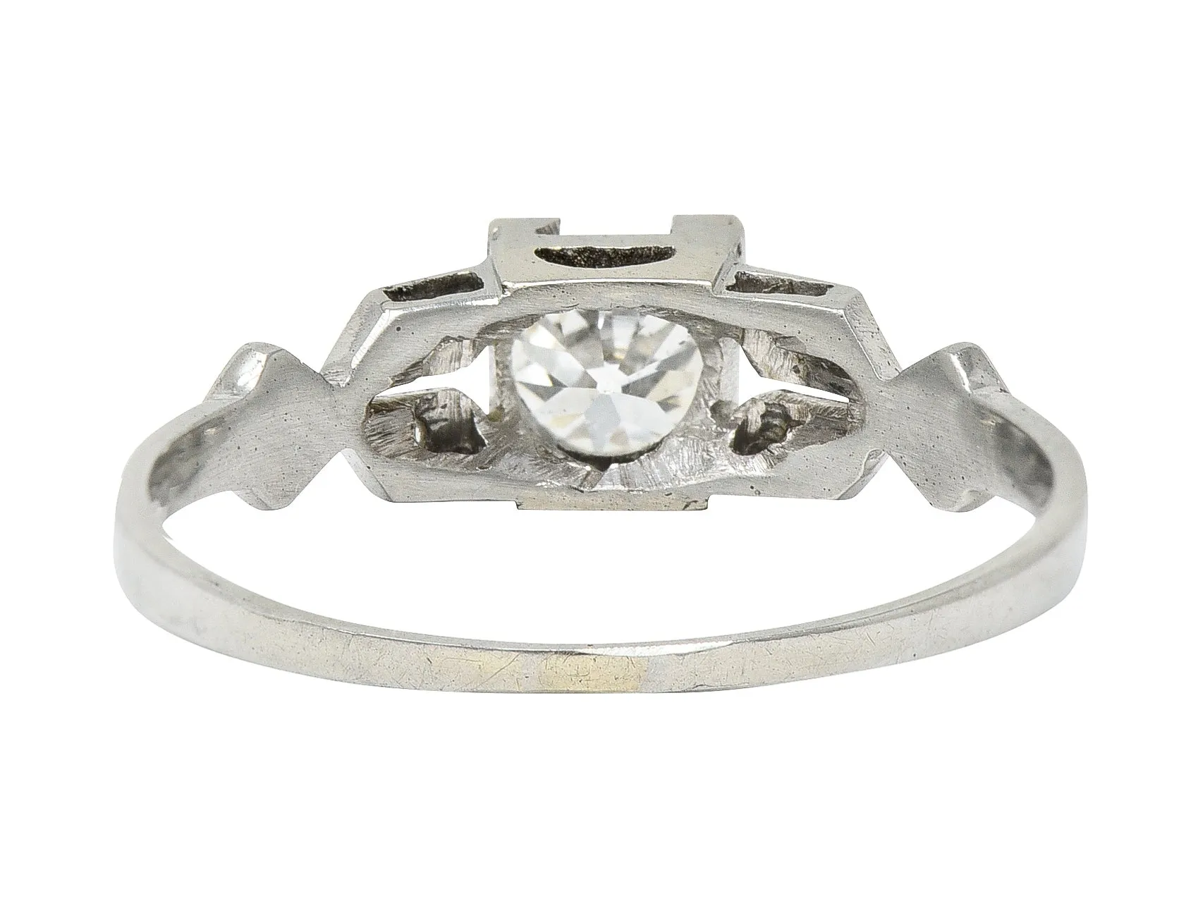 Art Deco 0.52 CTW Diamond 18 Karat White Gold Orange Blossom Engagement Ring