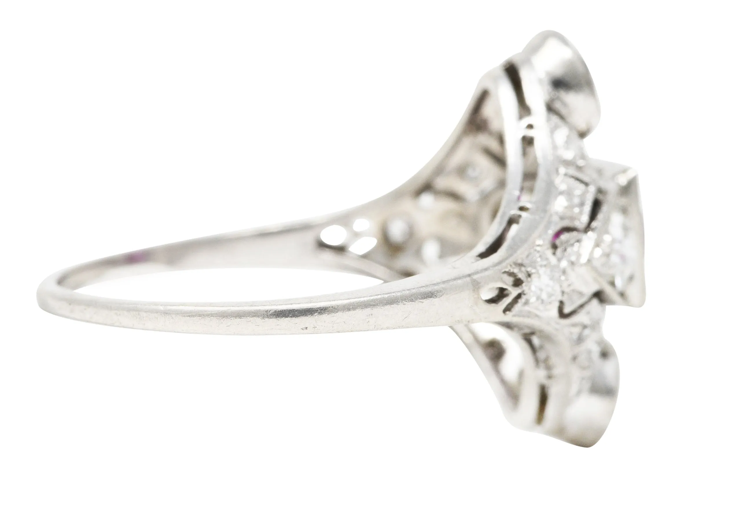 Art Deco 2.12 CTW No Heat Burma Ruby Diamond Platinum Dinner Ring GIA