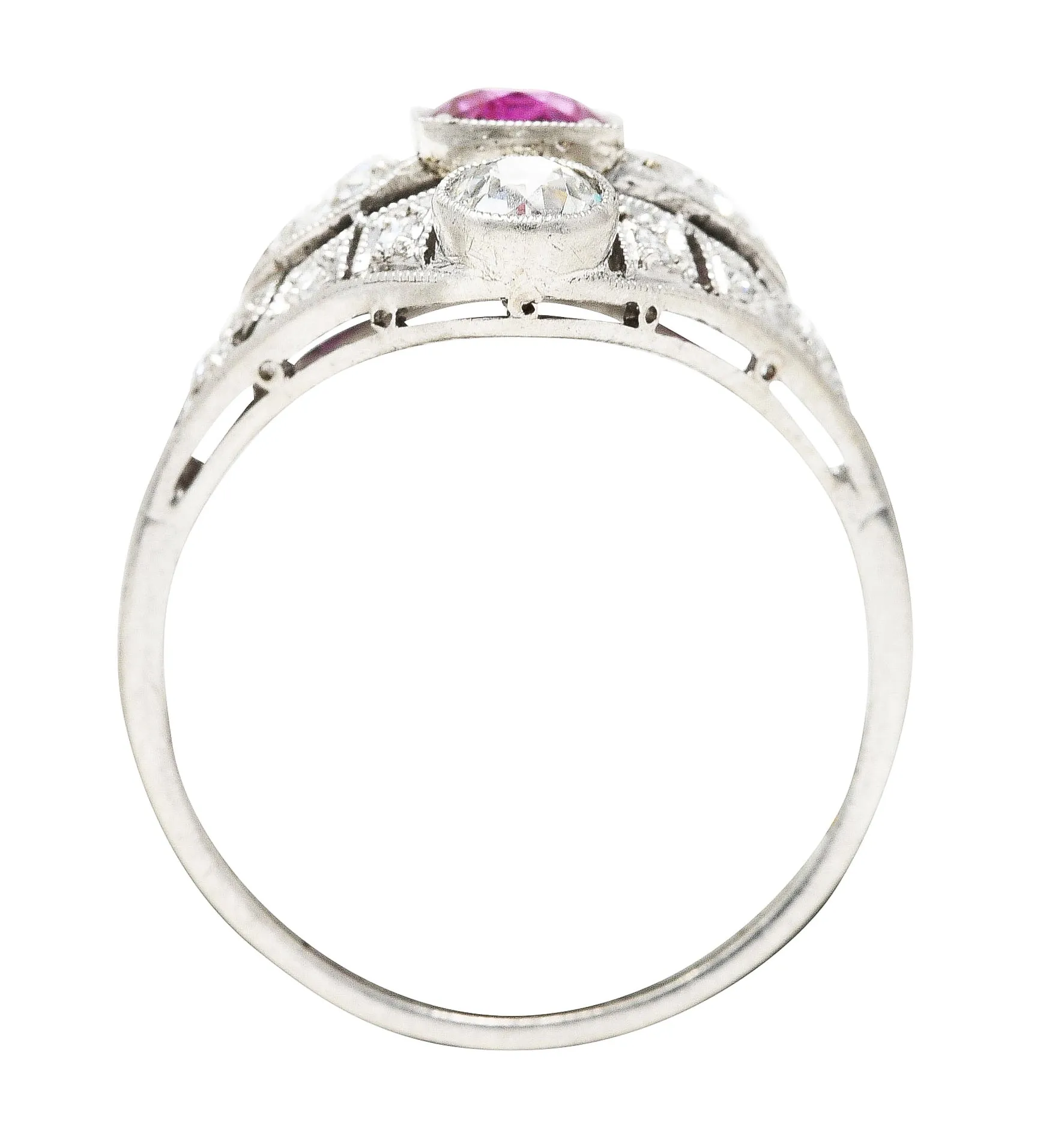 Art Deco 2.12 CTW No Heat Burma Ruby Diamond Platinum Dinner Ring GIA