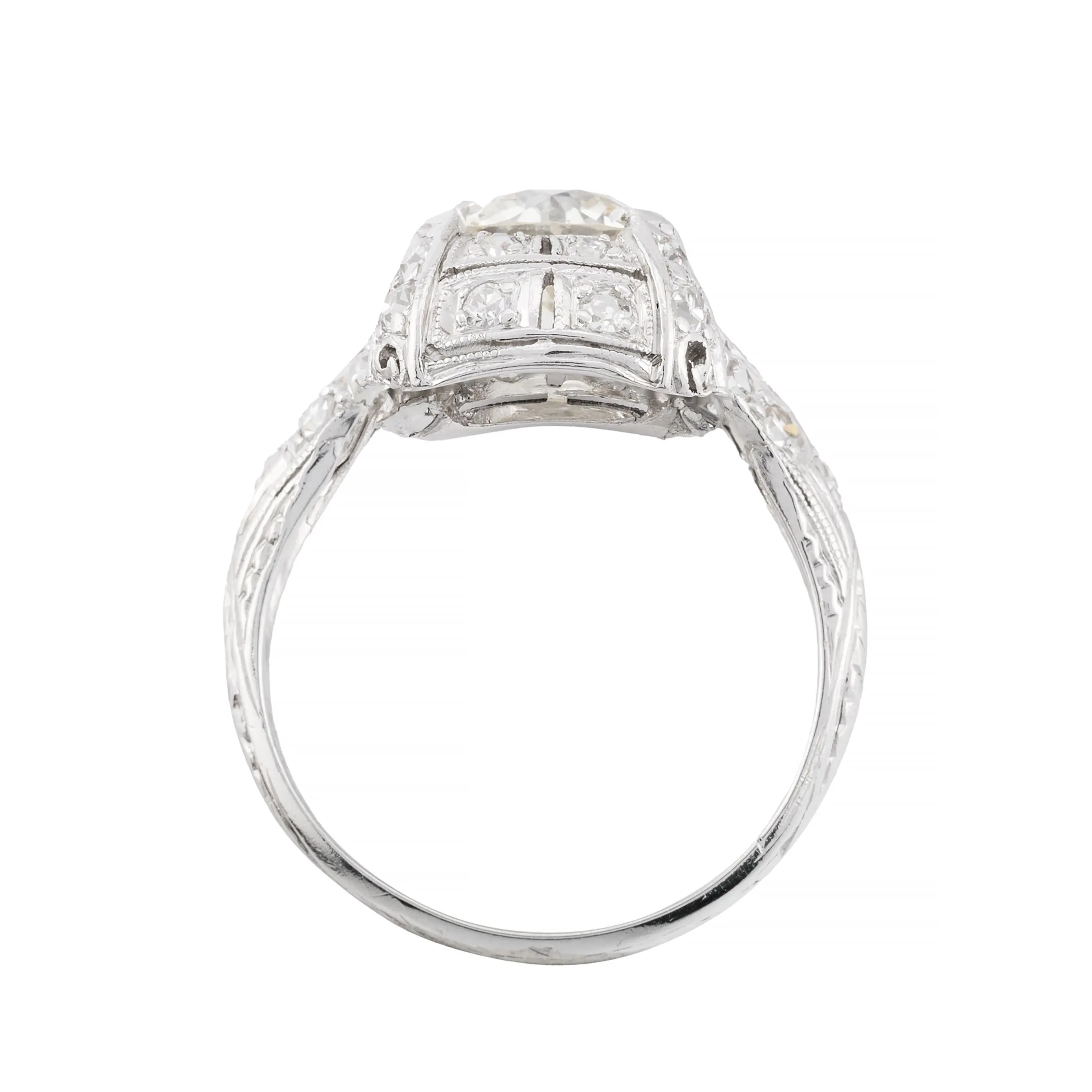 Art Deco 2.25ctw Diamond Engagement Ring in Platinum