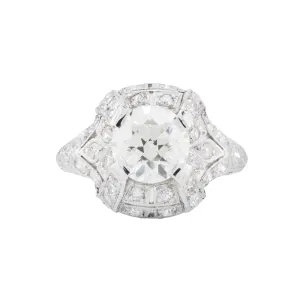 Art Deco 2.25ctw Diamond Engagement Ring in Platinum