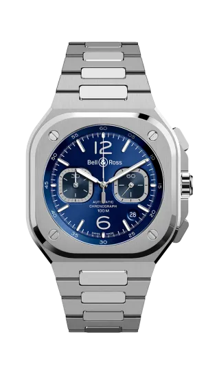 BELL & ROSS BR 05 CHRONO BLUE STEEL BRACELET