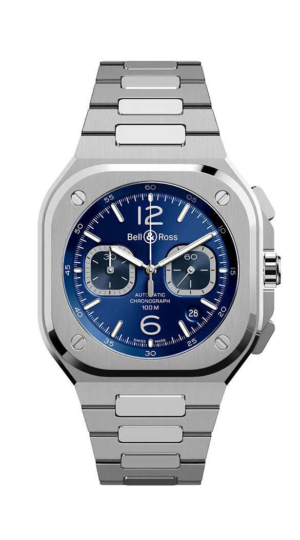 BELL & ROSS BR 05 CHRONO BLUE STEEL BRACELET