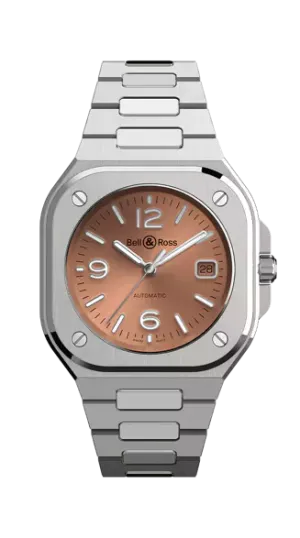 BELL & ROSS BR 05 COPPER BROWN STEEL BRACELET