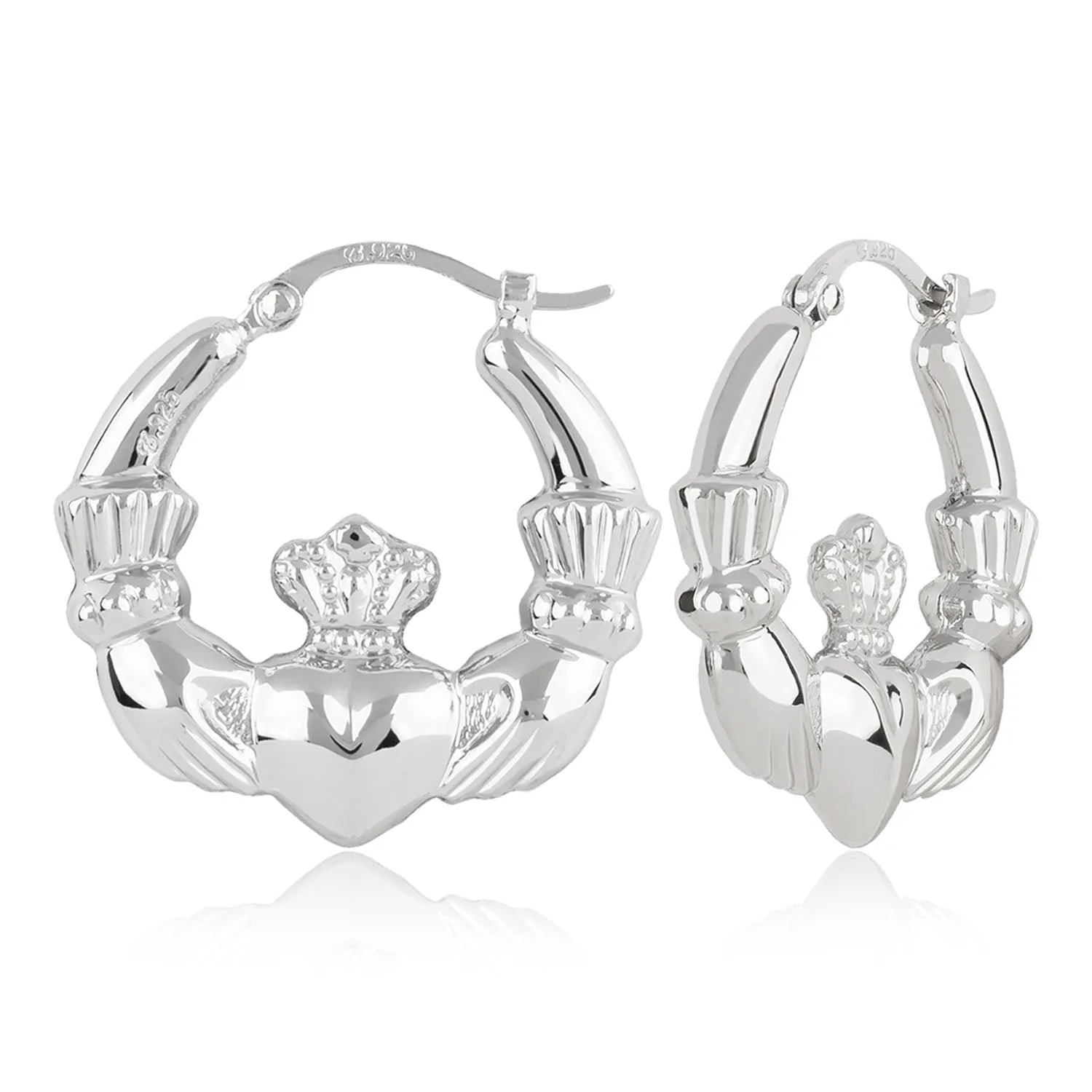 Ben Garelick Sterling Silver Claddagh Hoop Earrings