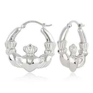 Ben Garelick Sterling Silver Claddagh Hoop Earrings