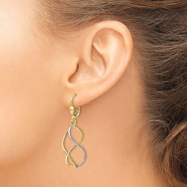 Ben Garelick Two-Tone Gold Open Twist Dangle Earrings