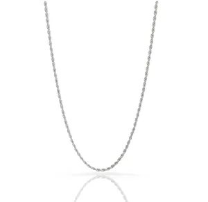 BILLIE THIN SILVER ROPE CHAIN NECKLACE