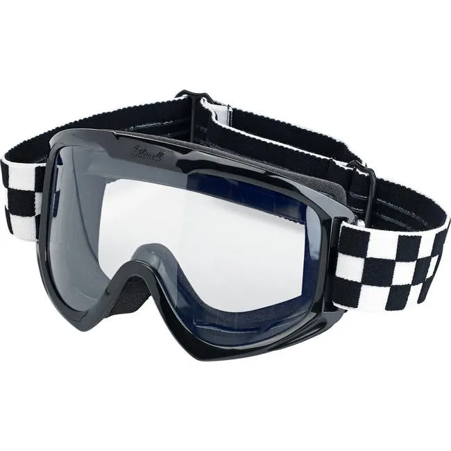 BILTWELL MOTO 2.0 CHECKERS GOGGLES BLACK/WHITE