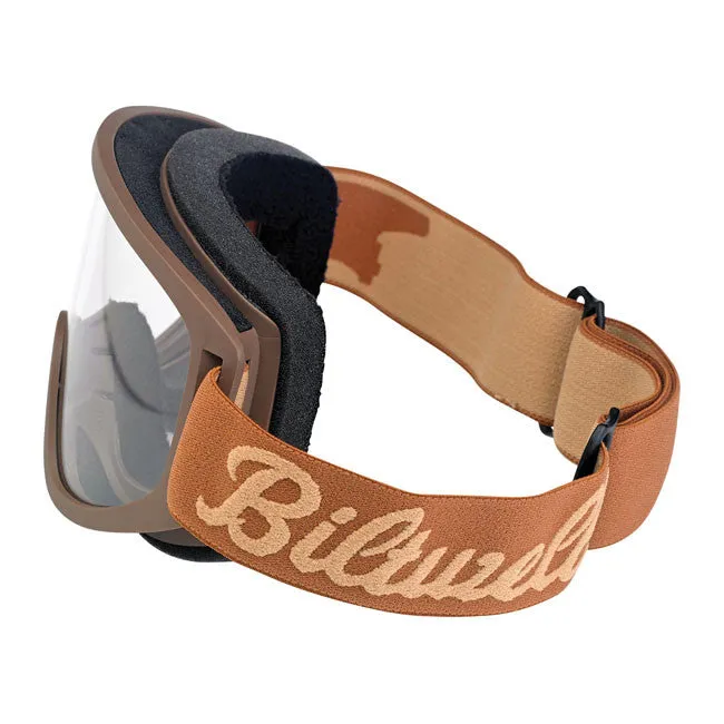 BILTWELL MOTO 2.0 SCRIPT GOGGLES CHOCOLATE