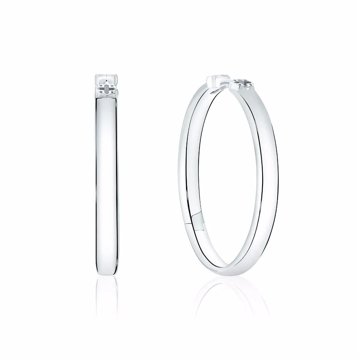 Birks Muse Sterling Silver Polished Hoop Earrings, 30 mm