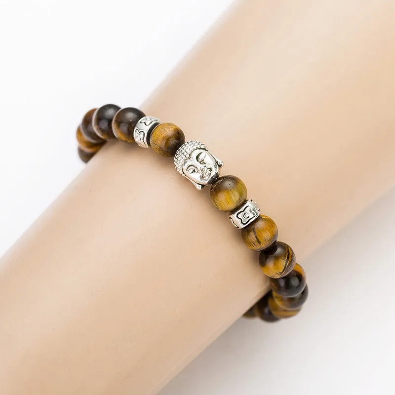 Black Lava Stone Buddha Beads Bracelets Rope Chain Natural Stone Bracelets For Women/ Men Jewelry